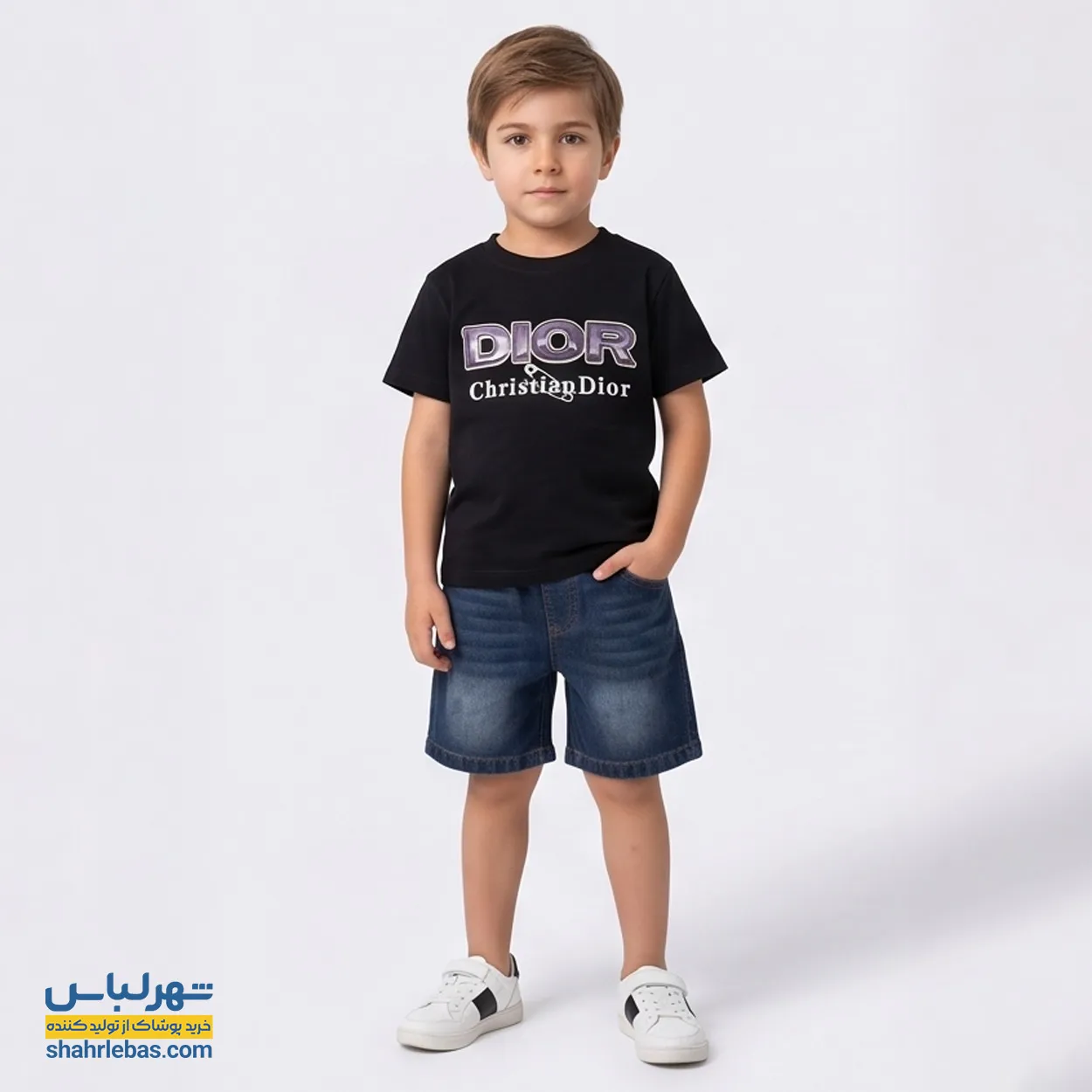 ست شلوارک و تیشرت دیور Dior کد 013 (سفید و مشکی) 0