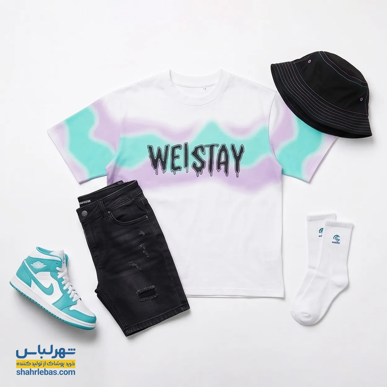 تیشرت پسرانه طرح آبرنگی کد 007 2