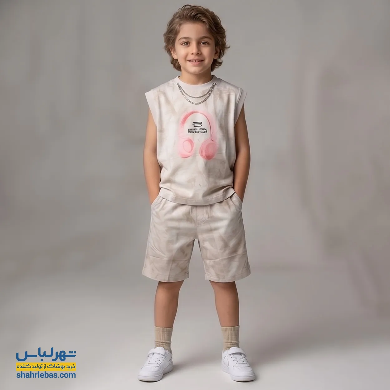 ست شلوارک و استین حلقه ای مدل 001، پنبه‌ای خنک مناسب ۳ تا ۹ سال