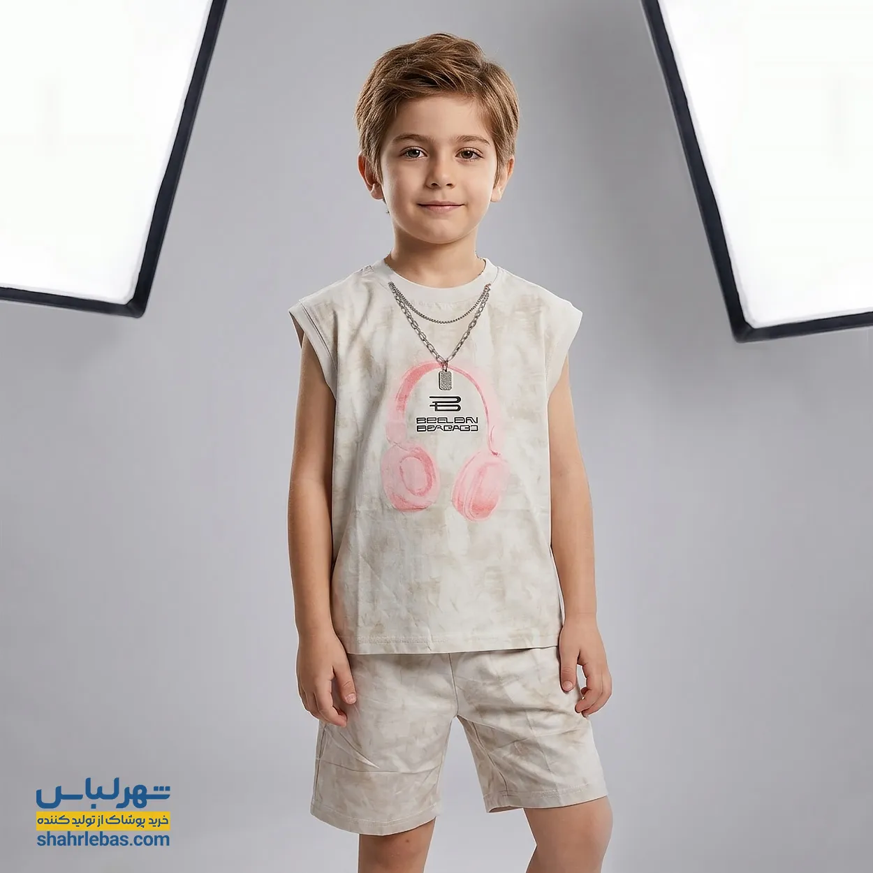 ست شلوارک و استین حلقه ای مدل 001، پنبه‌ای خنک مناسب ۳ تا ۹ سال 1