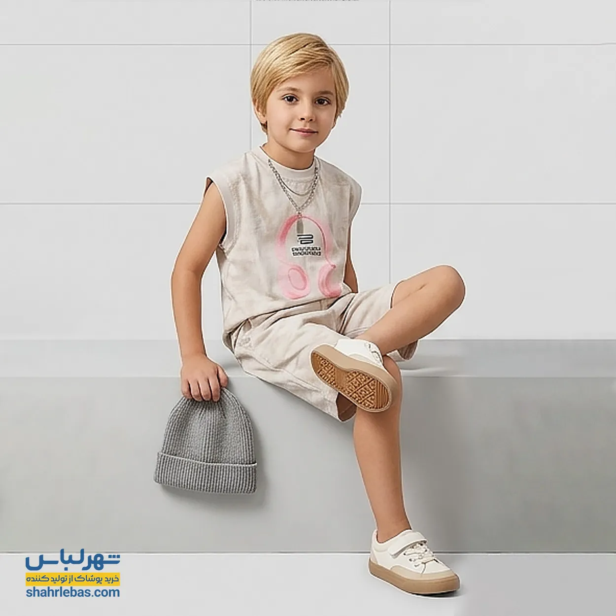 ست شلوارک و استین حلقه ای مدل 001، پنبه‌ای خنک مناسب ۳ تا ۹ سال 3