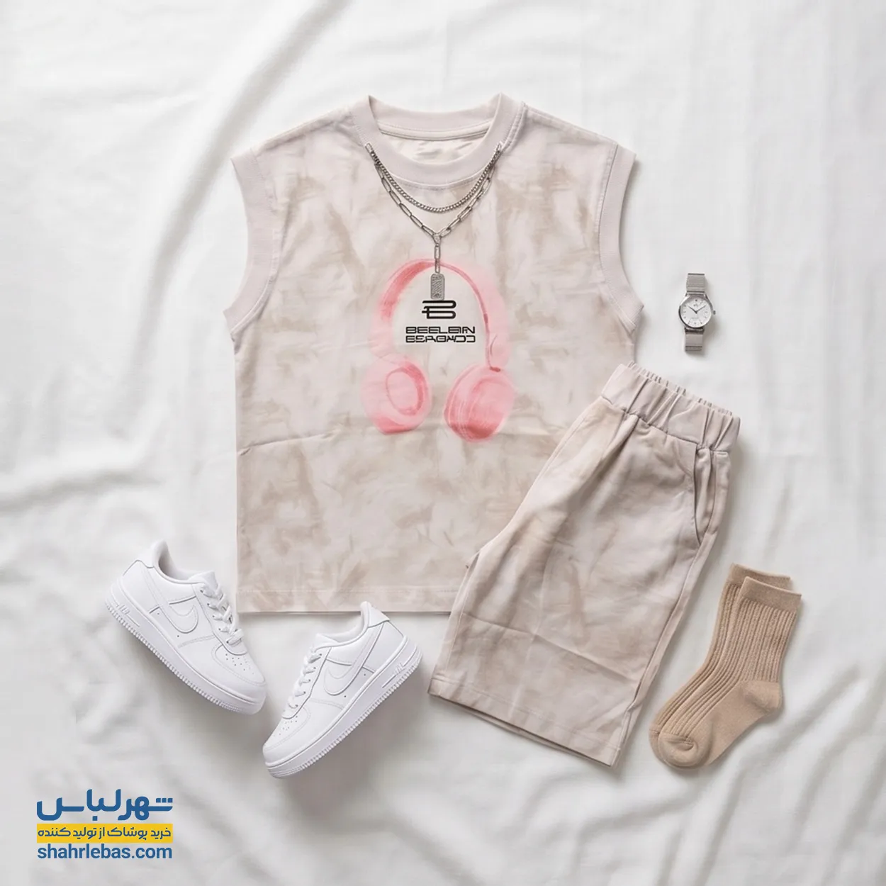 ست شلوارک و استین حلقه ای مدل 001، پنبه‌ای خنک مناسب ۳ تا ۹ سال 8