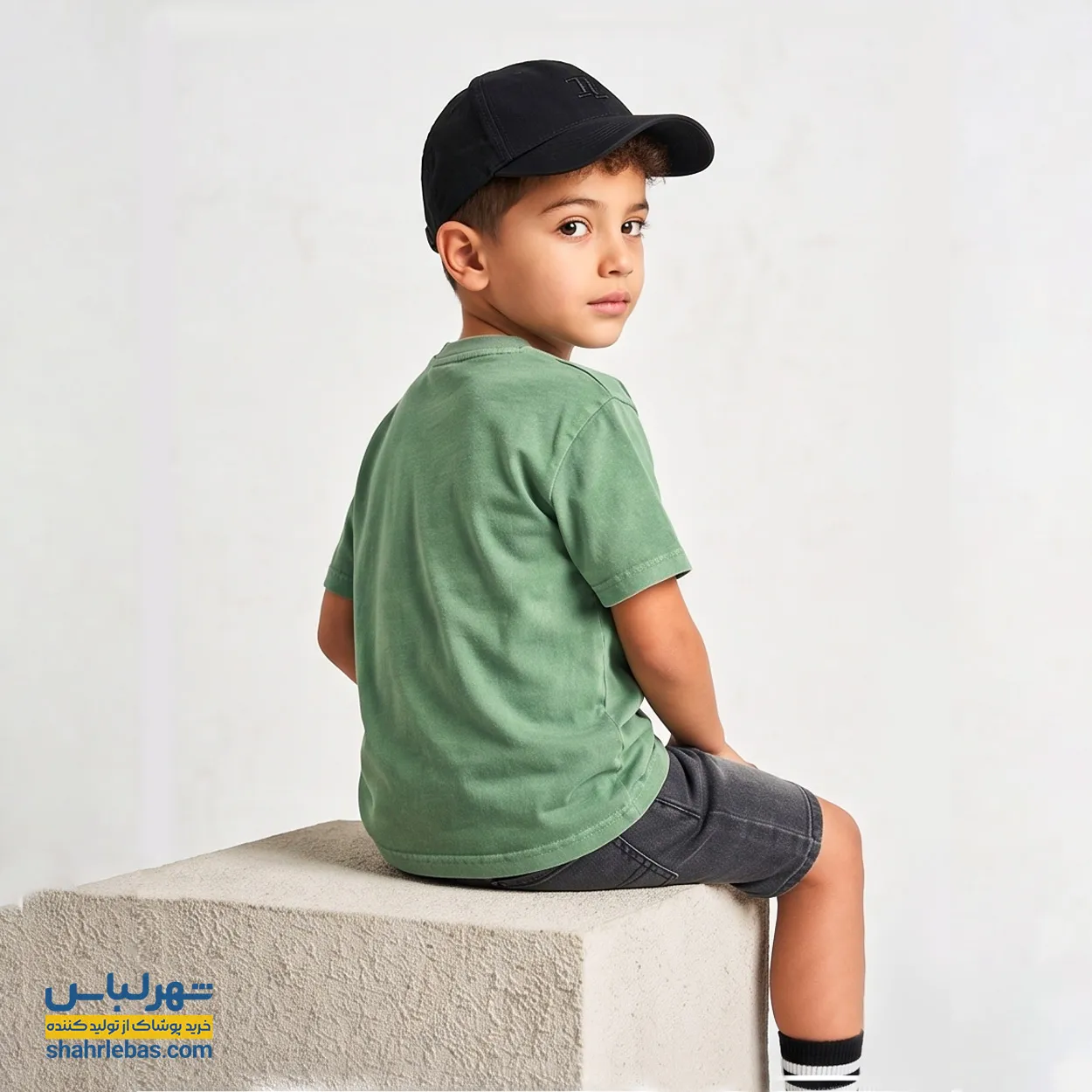 تیشرت بچگانه سبز طرح نوشته کد 003 2